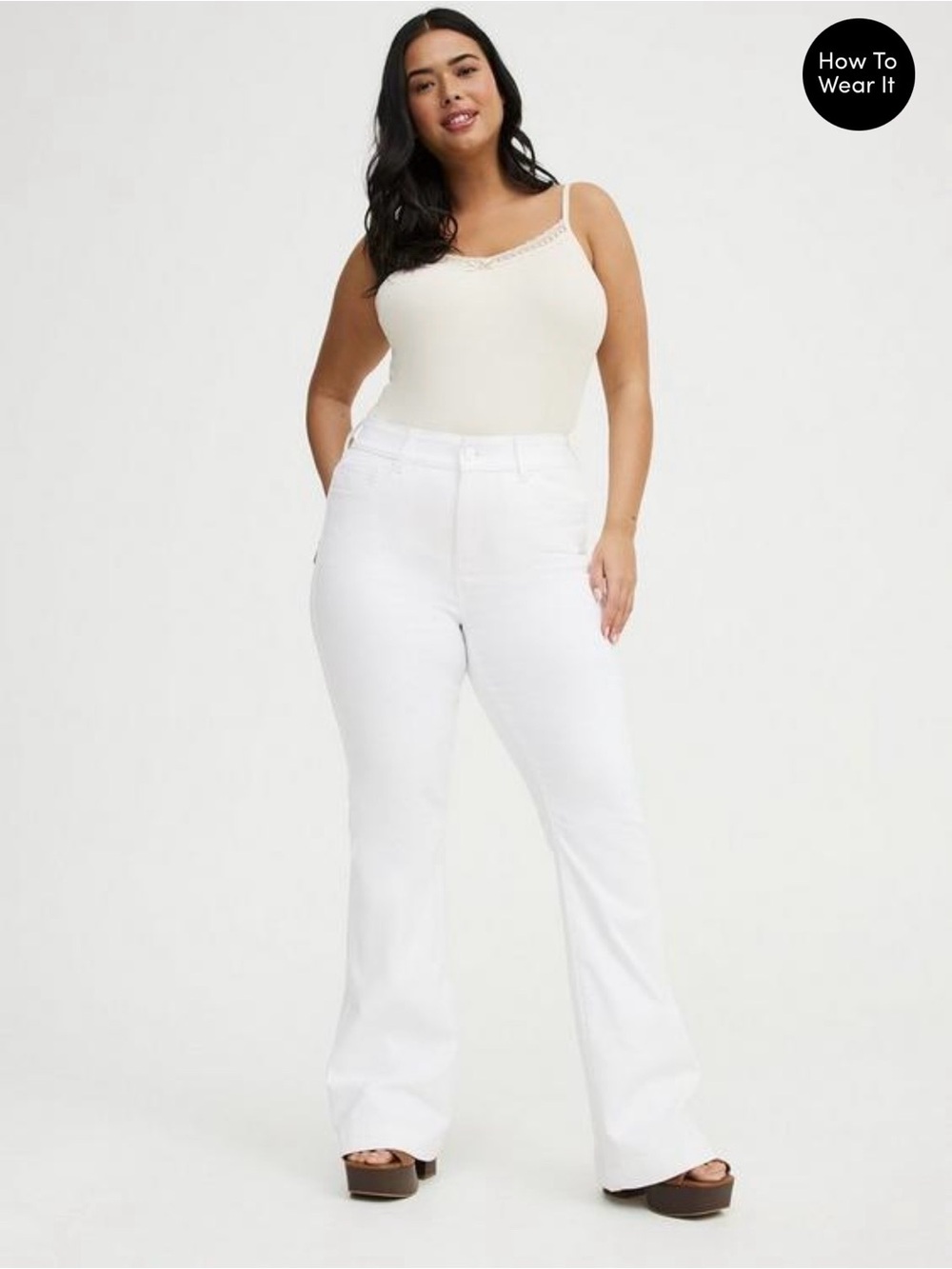 NWT Torrid Bombshell Flare Premium Stretch High-Rise Jeans White Size 20 Short